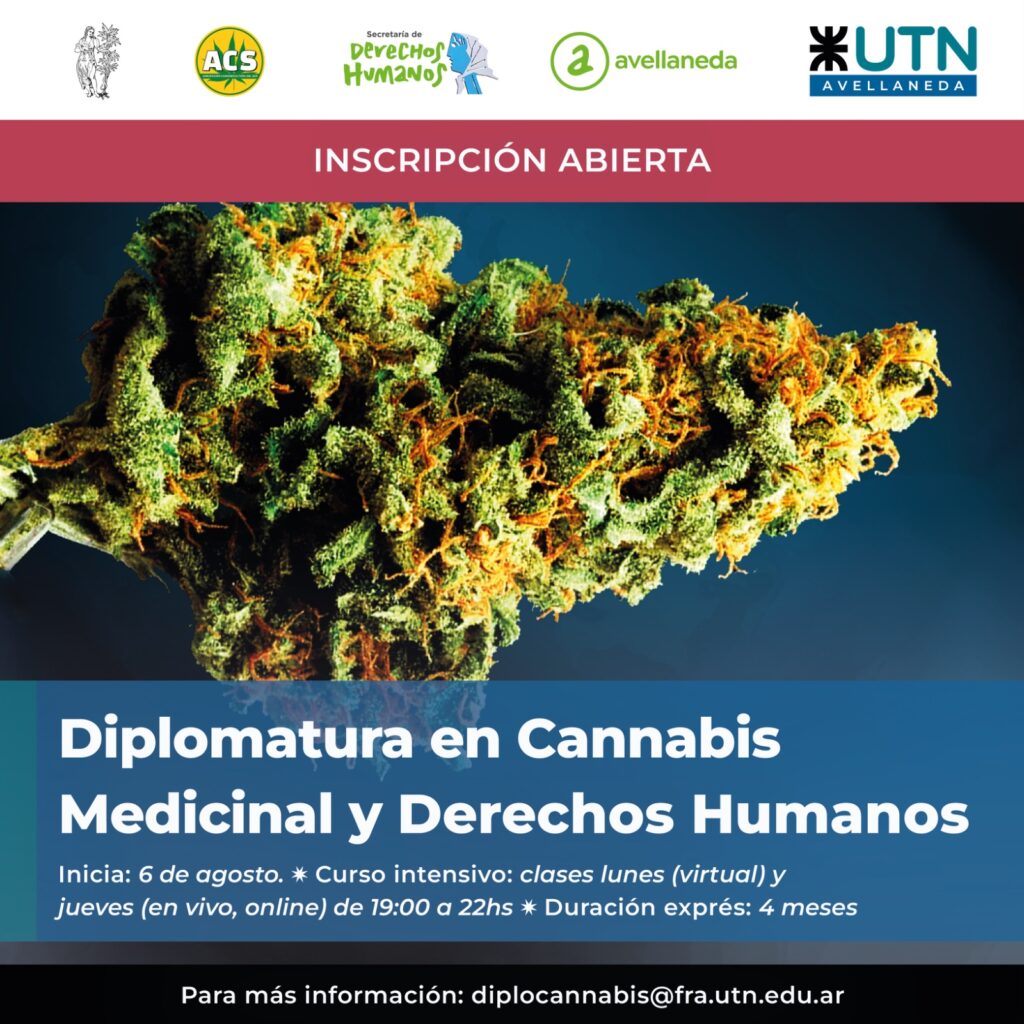 INSCRIPCIÓN A UNA NUEVA COHORTE DE LA DIPLOMATURA EN CANNABIS MEDICINAL Y DERECHOS HUMANOS